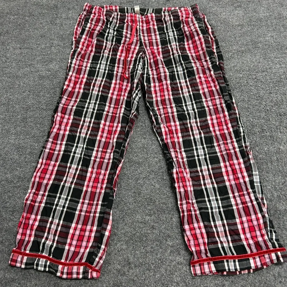Victoria's Secret Pajama Pants Womens XL Red Plaid Cotton Dream Angels Sleepwear